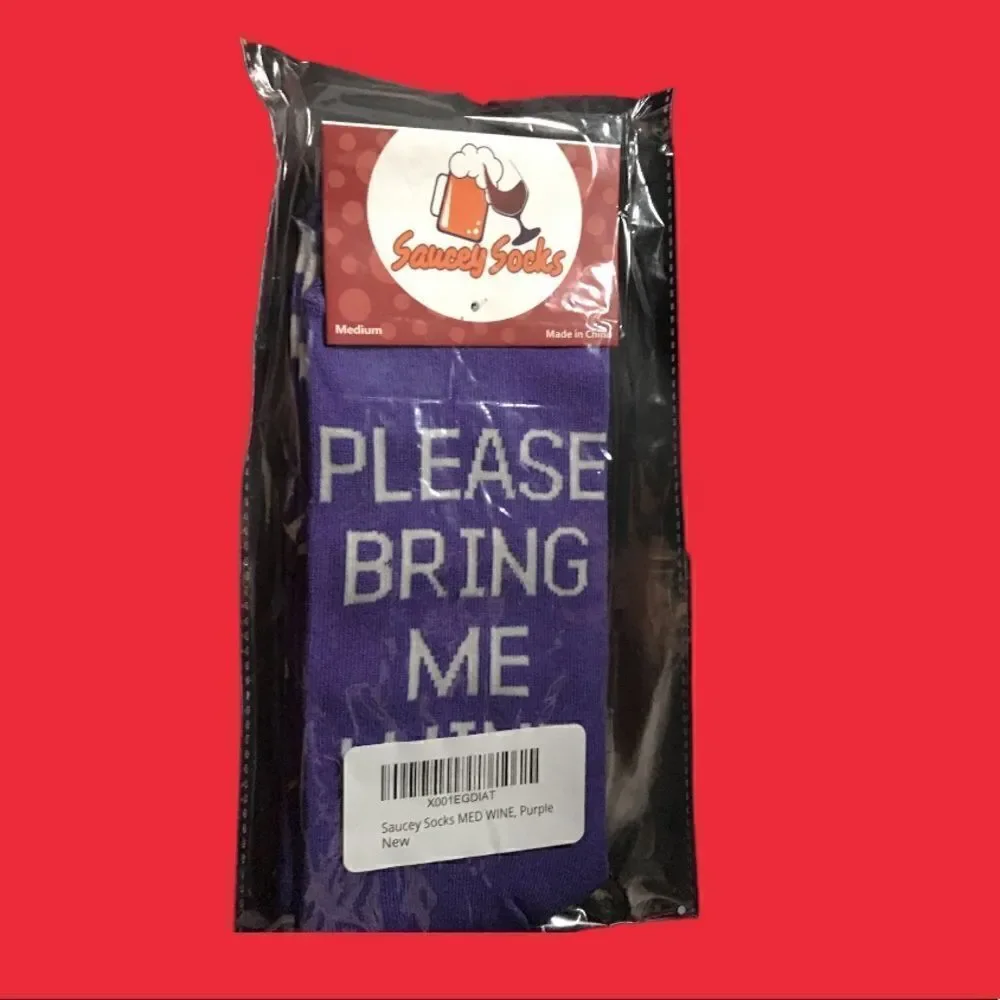“Please Bring Me Wine” Saucey Socks 🧦!